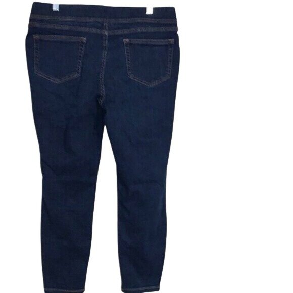 Denim & Co. Womens Plus Size 14P Dark Wash Stretch Denim Slim Leg Jeans Comforta - Picture 9 of 10